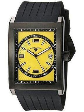 Swiss Legend Limousine Men's Yellow Dial Black Rubber Strap Watch (40012-BB-07)